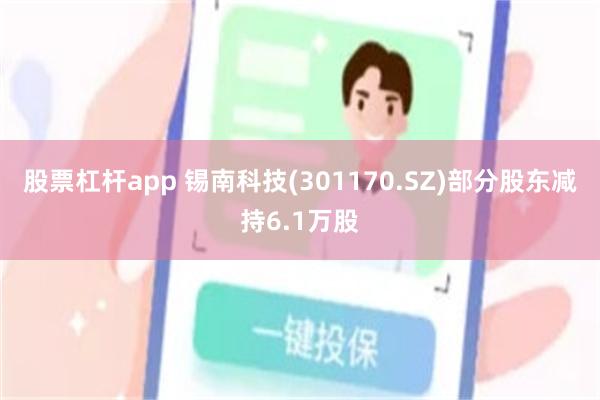 股票杠杆app 锡南科技(301170.SZ)部分股东减持6.1万股