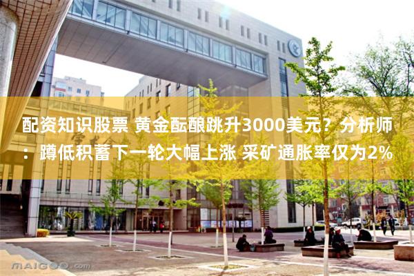 配资知识股票 黄金酝酿跳升3000美元？分析师：蹲低积蓄下一轮大幅上涨 采矿通胀率仅为2%