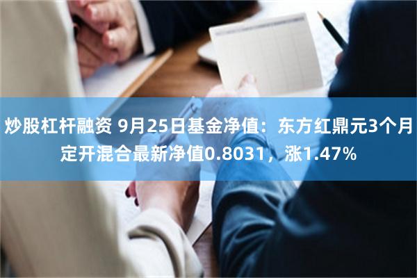 炒股杠杆融资 9月25日基金净值：东方红鼎元3个月定开混合最新净值0.8031，涨1.47%